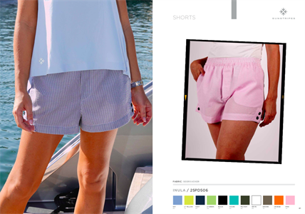 INULA SEERSUCKER SHORT NAVY