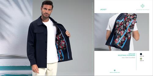 MUSTANG FLOWERS JACKET NAVY