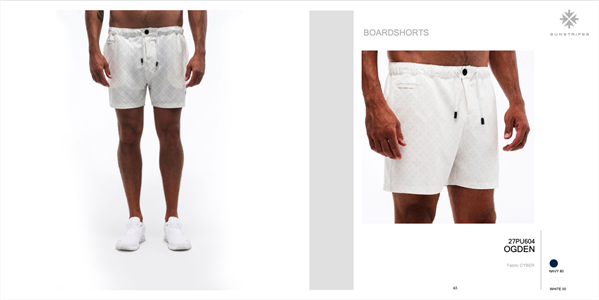 OGDEN BOARDSHORT WHITE