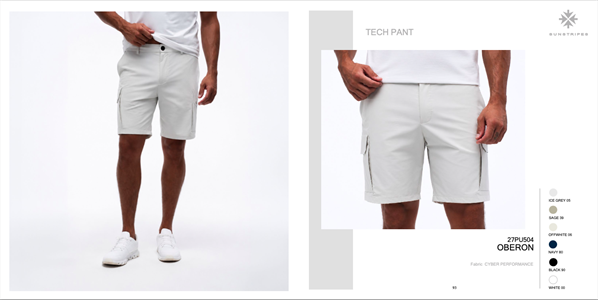 OBERON TECH BERMUDA ICE GREY