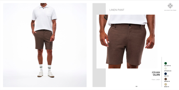 OLAN LINEN BERMUDA BROWN